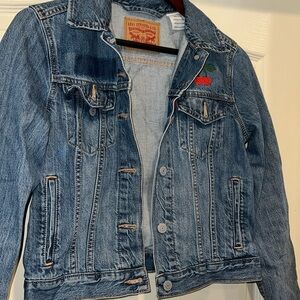 Women’s Levi’s Denim Jacket with Embroidered Cherries Design